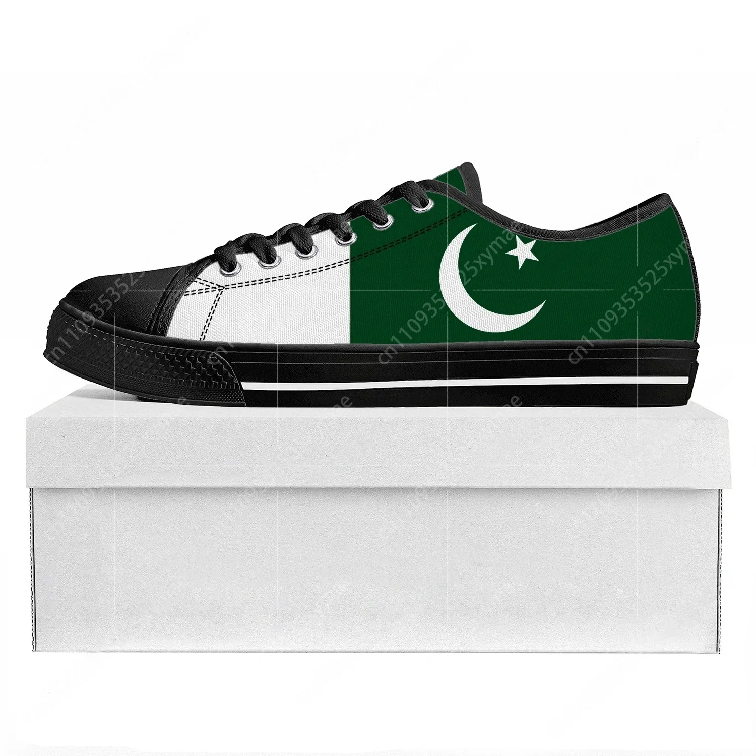 Women Fashion Pakistan - Pakistanische Flagge Low-Top-Sneaker von hoher Qualität