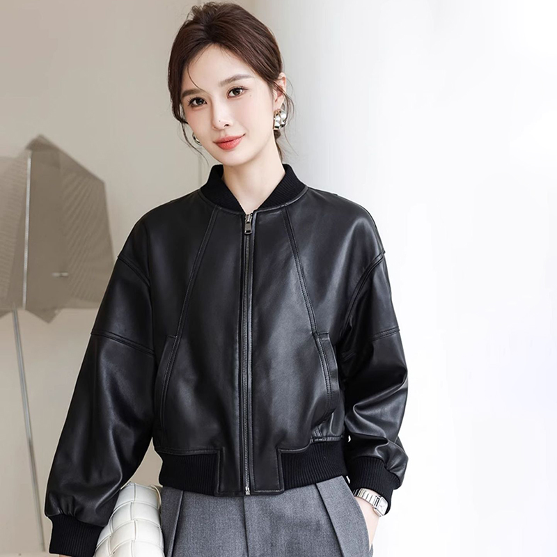 Women'S Fashion Bomber Jacket - Amerikanischen Retro Faux Leder Jacke Frauen
