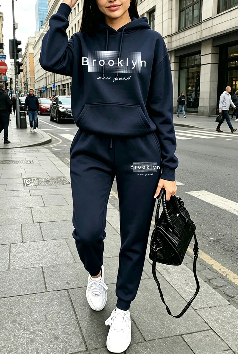 Women'S Fashion Sweatshirts - Damen-Trainingsanzug mit Aufdruck, Lässiger Hoodie, Sweatshirts