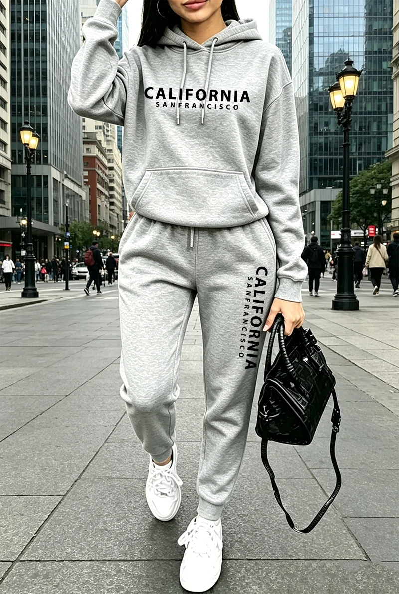Women'S Fashion Sweatshirts - Hochwertiger Damen-Trainingsanzug mit Aufdruck, Lässiger Hoodie,