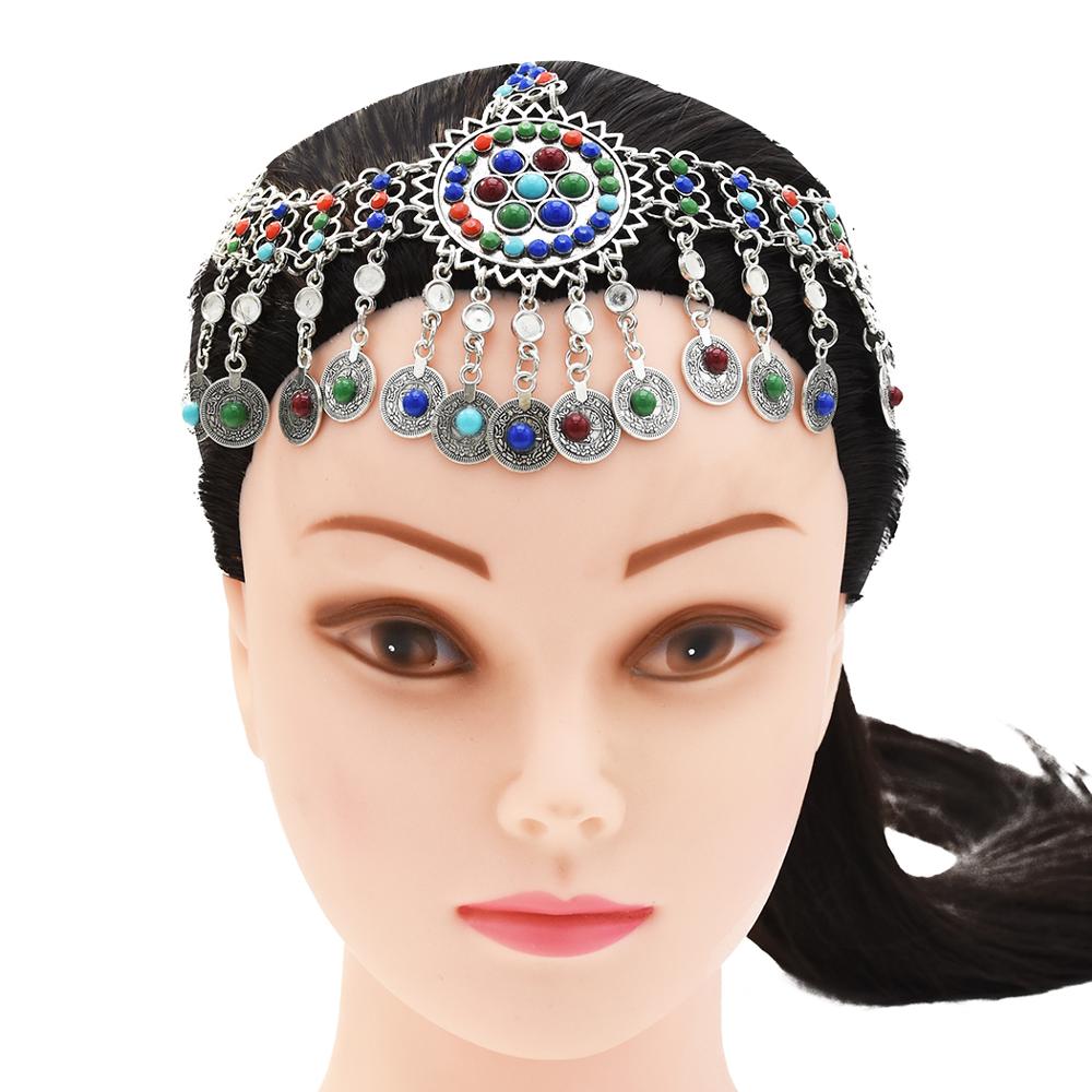 Women Fashion Pakistan - Pakistan Ethnische Bunte Perle Münze Kopfschmuck