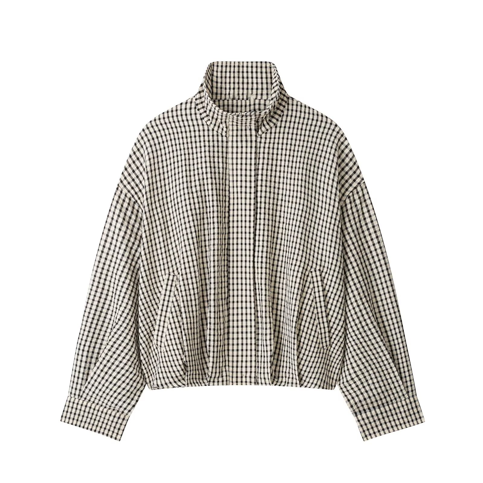 Women'S Fashion Bomber Jacket - Fanan 2026 Sommer Damen Mode Karierte