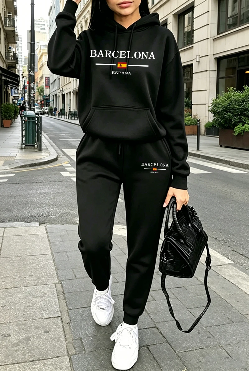 Women'S Fashion Sweatshirts - Modischer Damen-Trainingsanzug mit Print, Lässiger Hoodie,