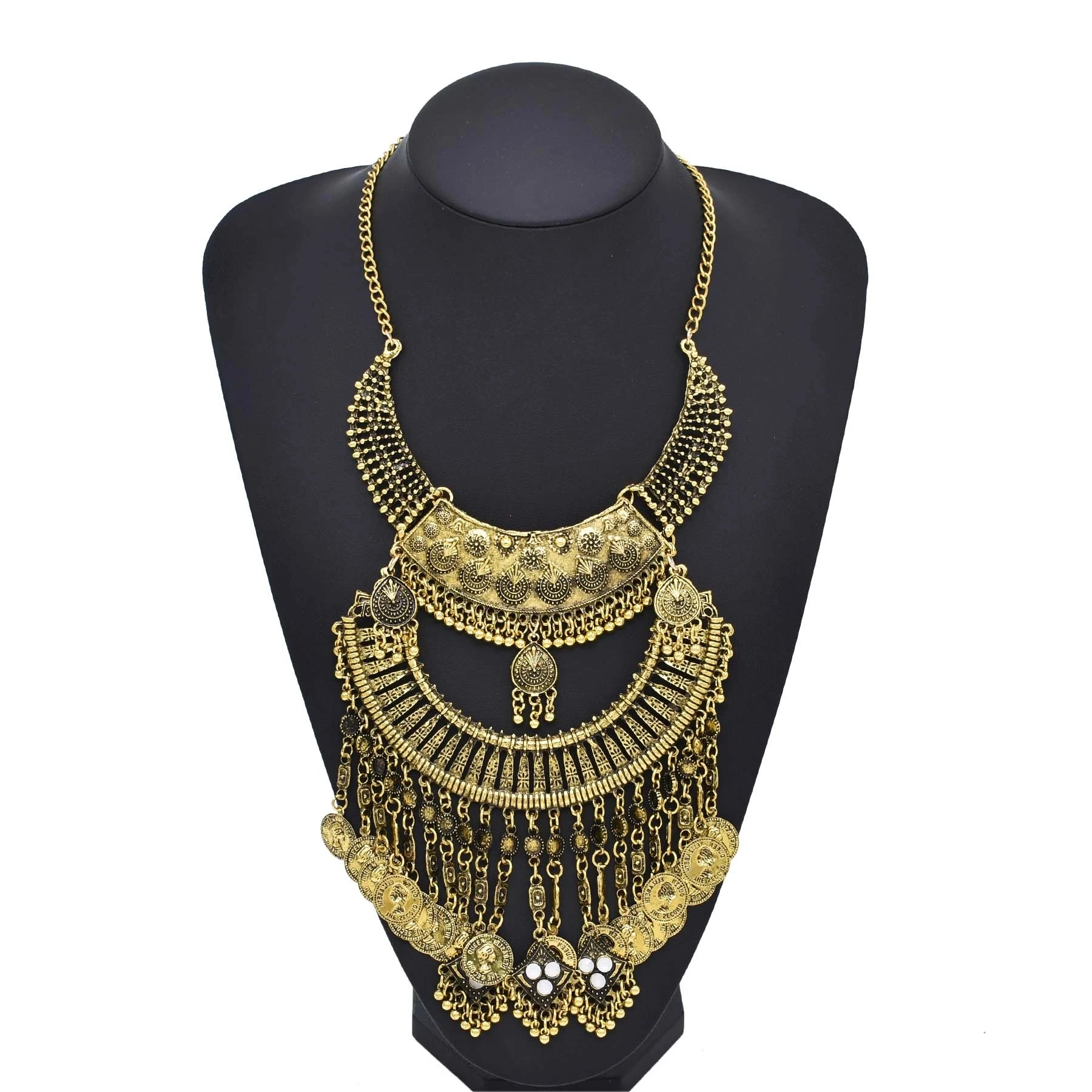 Women Fashion Pakistan - Retro Golden Gypsy Afghanische Münzen Lätzchen