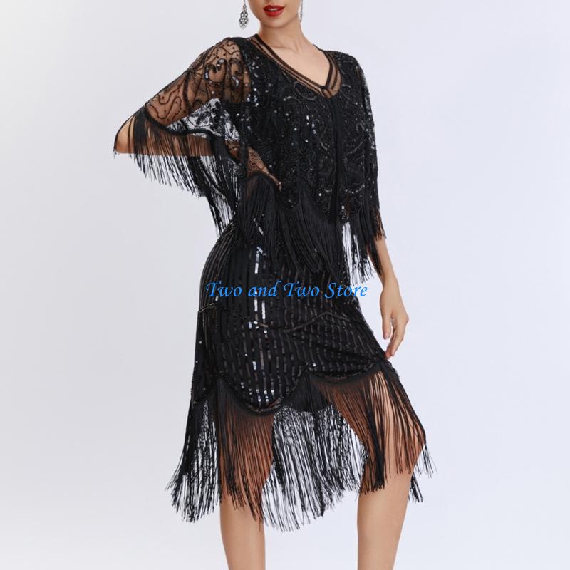 Women'S Fashion Of The 1920S - HX6F Zartes Capelet-Kleid mit Jugendstil-Charme, tägliches