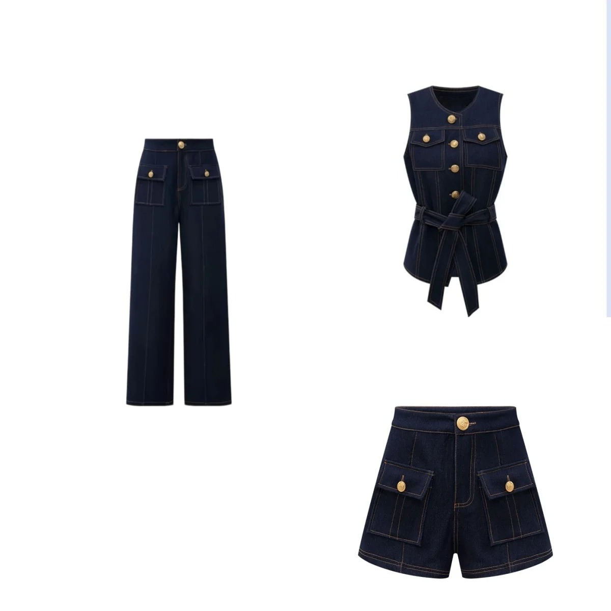 Women Fashion Jeans Top - Y2K 2026 Neue Retro-Jeansweste mit Knöpfen,