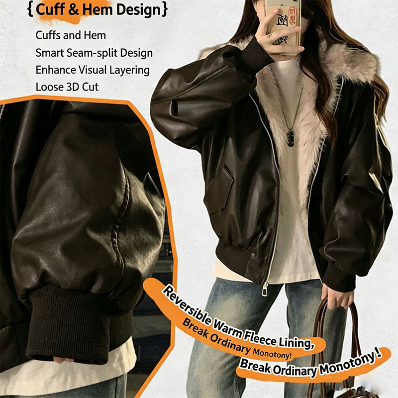 Winter Dicke Warme Fleece-Kapu – Women'S Fashion Bomber Jacket Bewertung und Preis