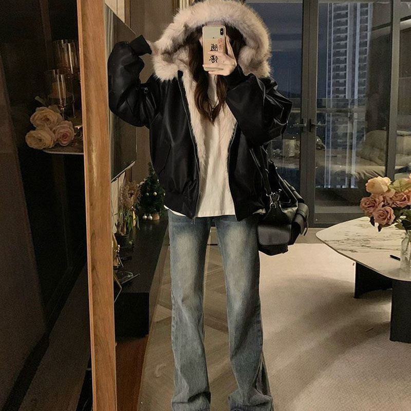 Winter Dicke Warme Fleece-Kapu – Women'S Fashion Bomber Jacket Bewertung und Preis