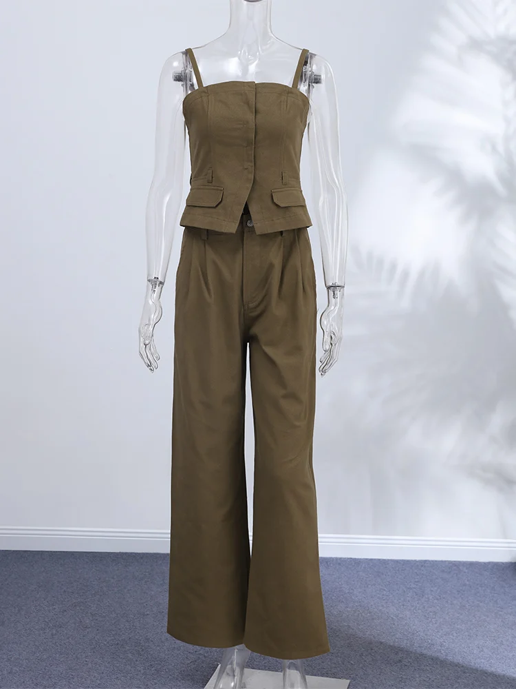 Y2K Damen-Set: Ärmelloses Cowb – Women Fashion Jeans Top Bewertung und Preis