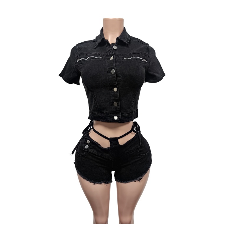 Sexy Denim 2-Teilige Sets Dame – Women Fashion Jeans Top Bewertung und Preis