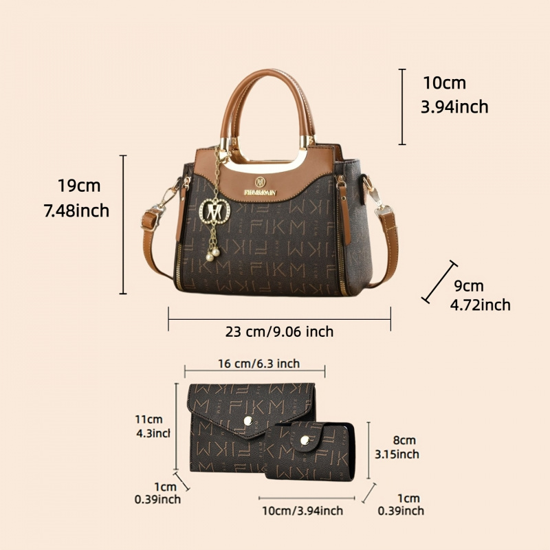 3-teiliges Set luxuriöser, hoc – Women Fashion Handbags Bewertung und Preis