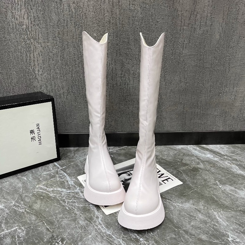 Neue, einfache, einfarbige, ru – Winter Fashion Women Boots Bewertung und Preis