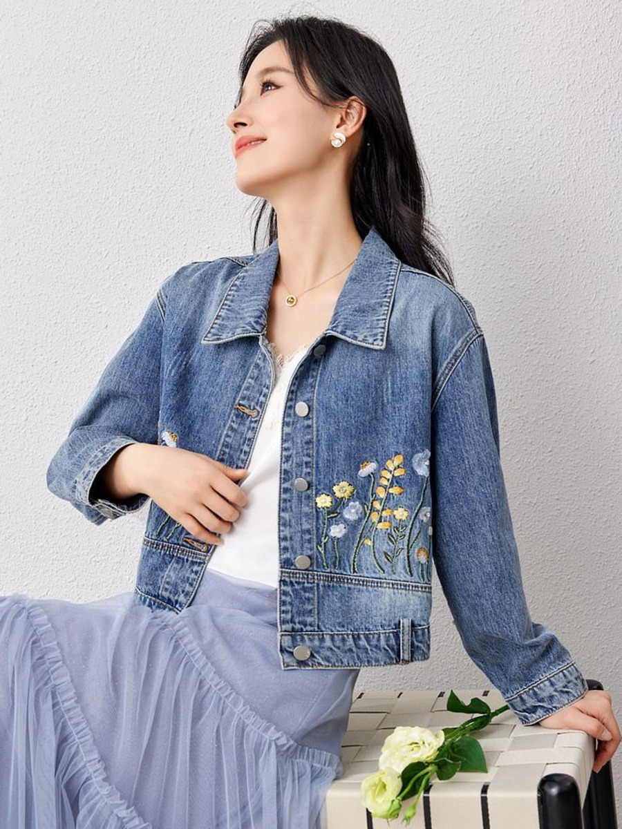 Blumen bestickte Jeans kurze J – Women Fashion Jeans Top Bewertung und Preis