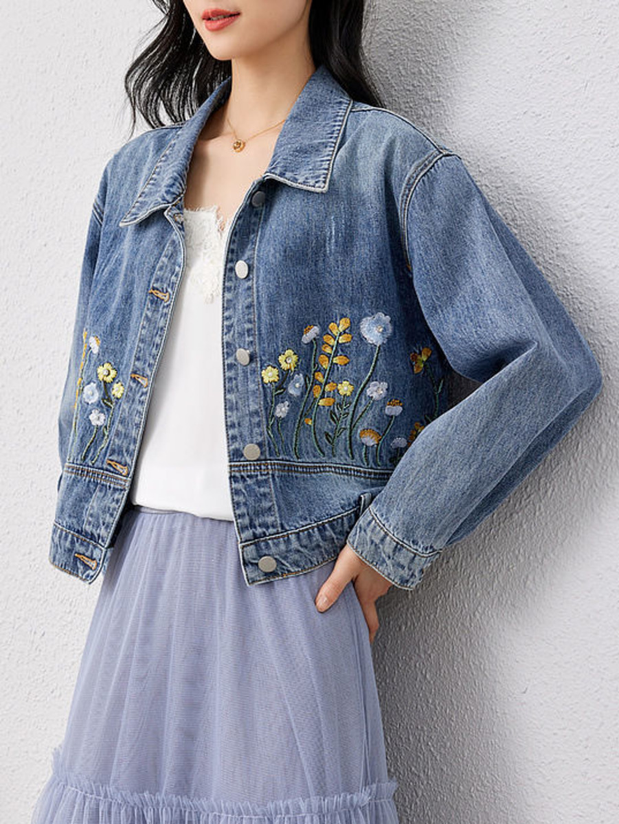 Blumen bestickte Jeans kurze J – Women Fashion Jeans Top Bewertung und Preis