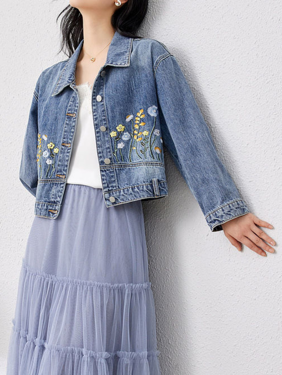 Blumen bestickte Jeans kurze J – Women Fashion Jeans Top Bewertung und Preis