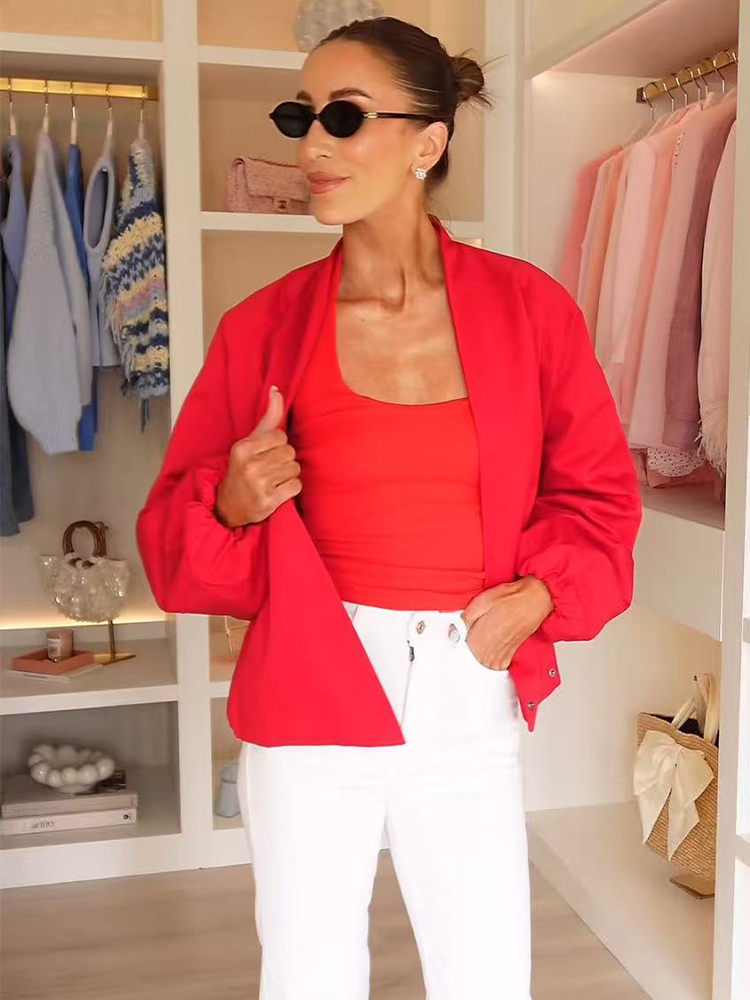 TFMLN Modische Rote Kurze Bomb – Women'S Fashion Bomber Jacket Bewertung und Preis