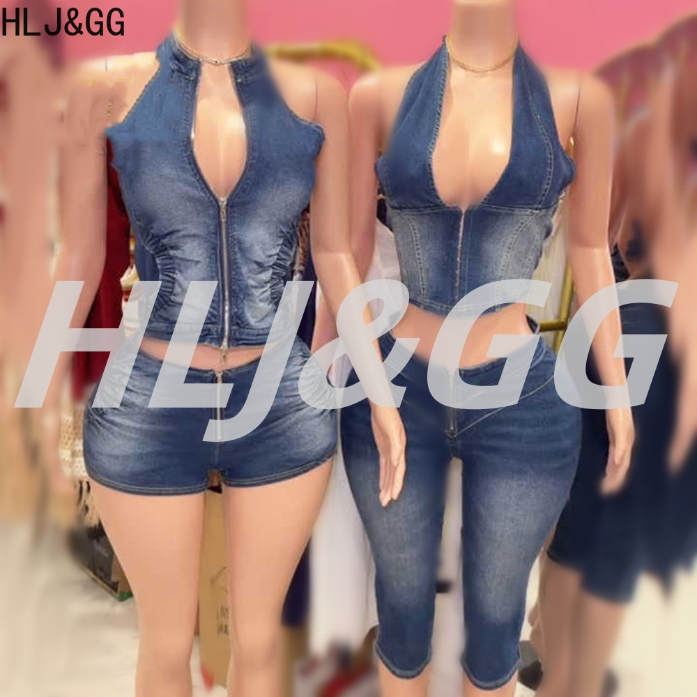 HLJ&GG Blau Mode Denim Neckhol – Women Fashion Jeans Top Bewertung und Preis