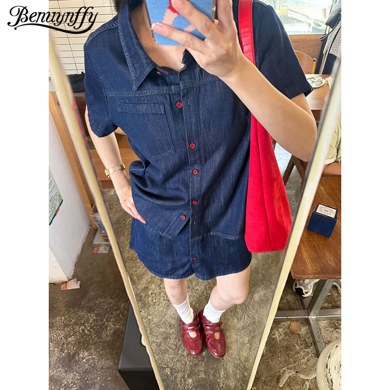 Benuynffy Retro Kurzarm-Jeansh – Women Fashion Jeans Top Bewertung und Preis