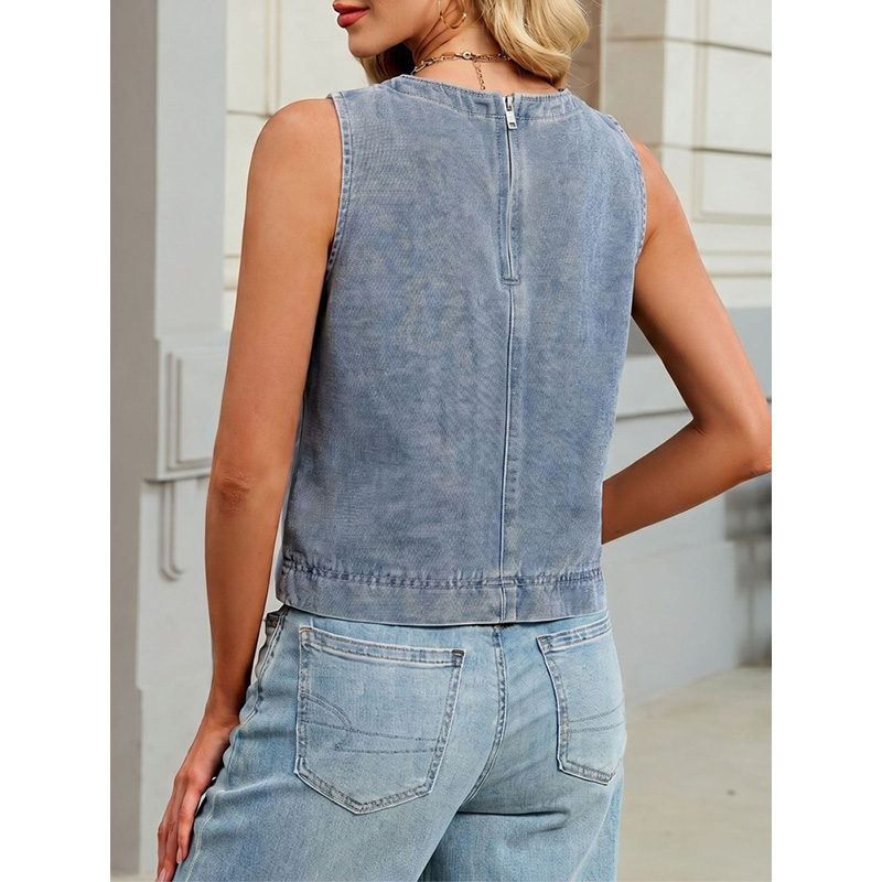 Benuynffy Lässige Jeansweste m – Women Fashion Jeans Top Bewertung und Preis
