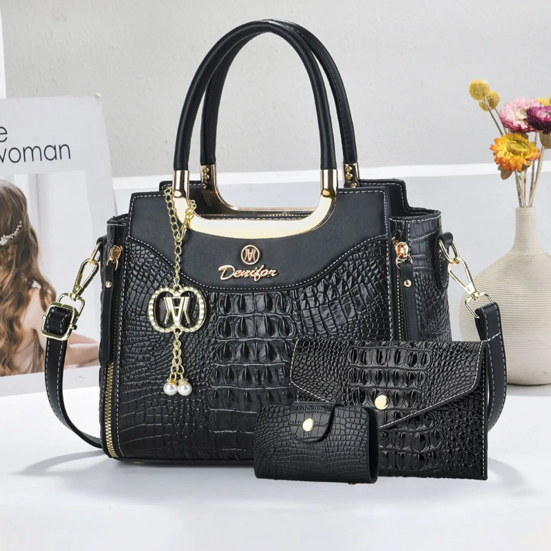 Damen-Handtaschenset mit Kroko – Women Fashion Handbags Bewertung und Preis