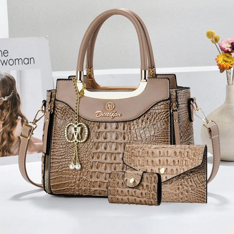 Damen-Handtaschenset mit Kroko – Women Fashion Handbags Bewertung und Preis