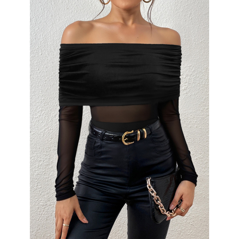 Schulterfreies, langärmliges,  – Off Shoulder Top Bewertung und Preis