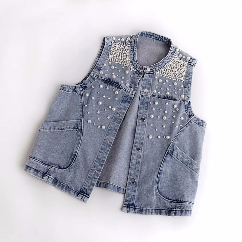 2023 neue Sommer Damen Perlen  – Women Fashion Jeans Top Bewertung und Preis