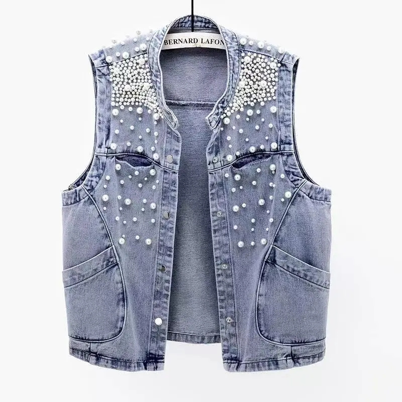 2023 neue Sommer Damen Perlen  – Women Fashion Jeans Top Bewertung und Preis