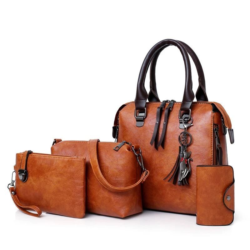 4-teiliges Einfarbiges Taschen – Women Fashion Handbags Bewertung und Preis